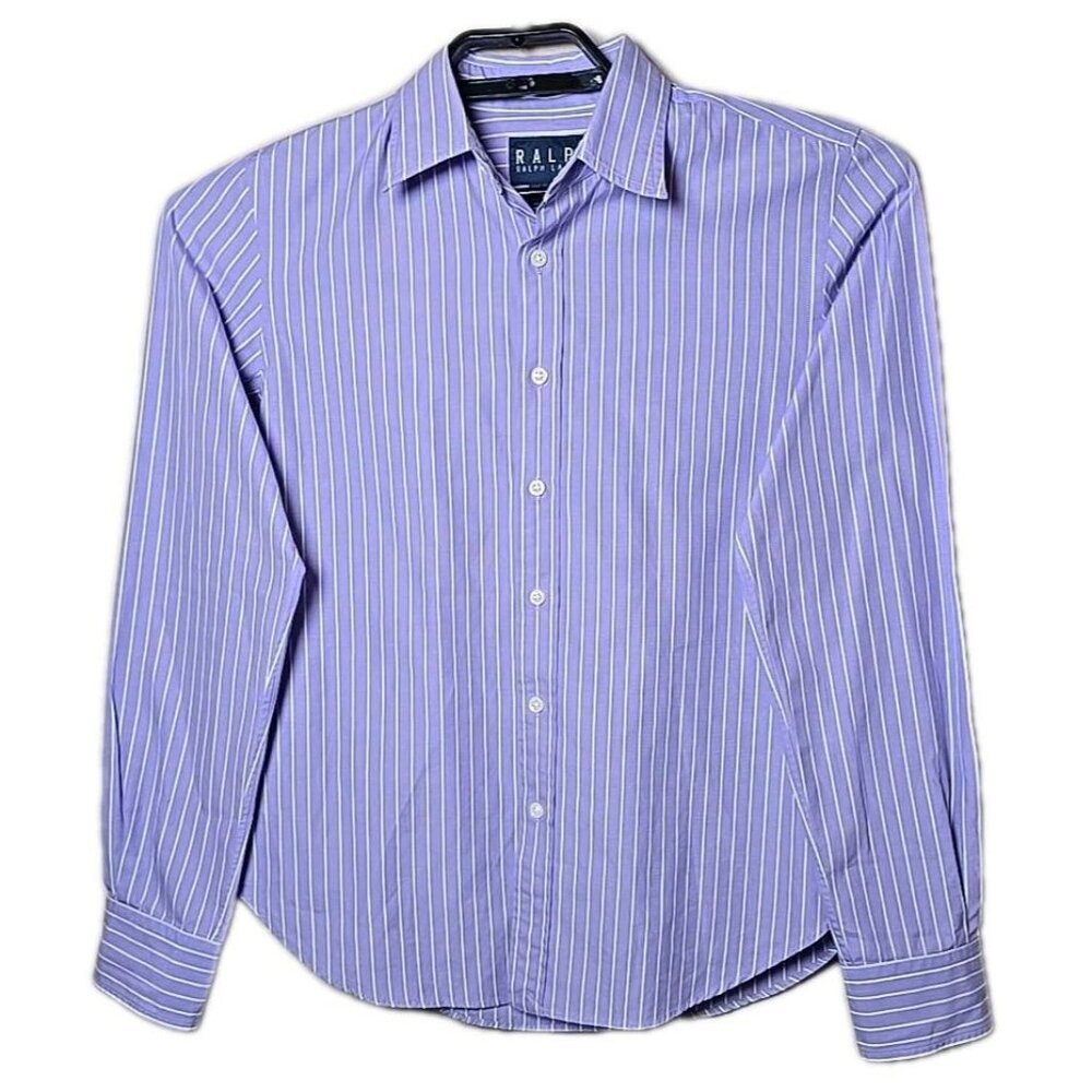 Ralph Lauren RALPH Vintage Y2K Purple Striped Women's Shirt Size 8 Hong Kong t9